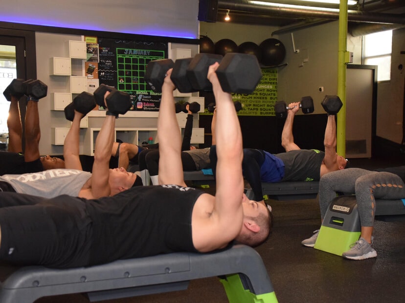 BodyTek dumbbell press class